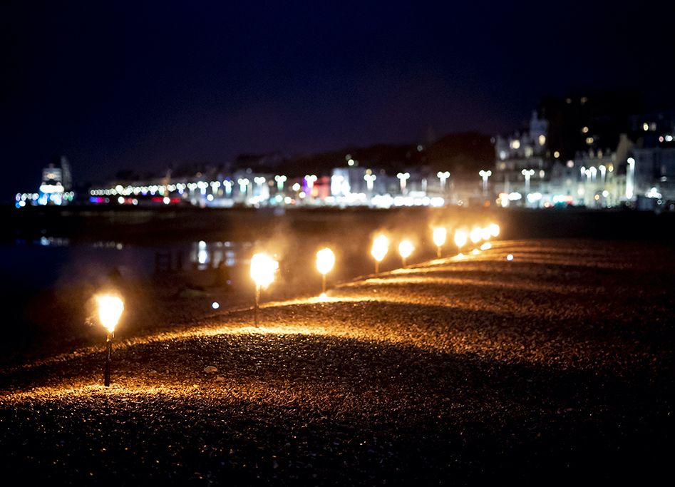 Torches at Semaphore event Hastings beach